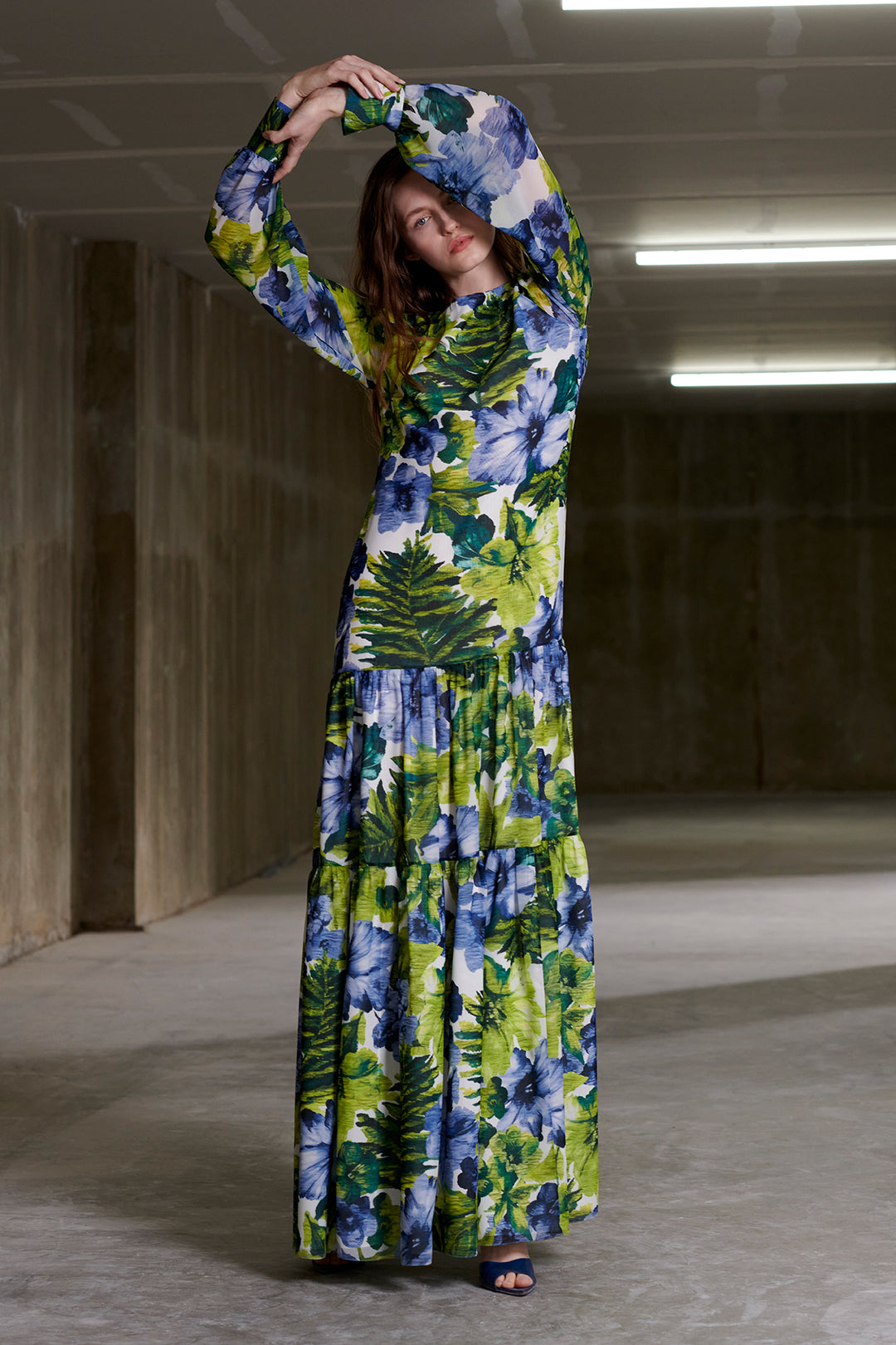 knee length dresses for ladies Audra Velvet Embossed Maxi Dress