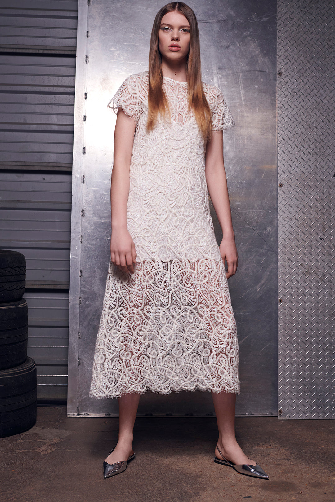 knee length dresses for ladies Audra Floral Lace Long Dress main image 0